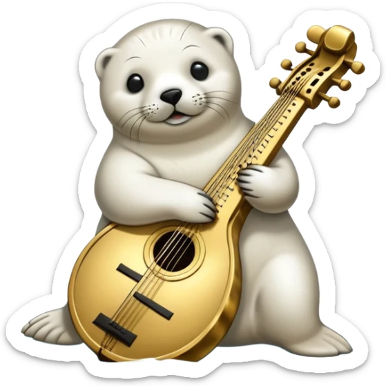 Make a coin engraved harp seal  whole body and coin price goes up sticker