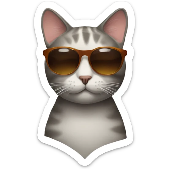 Cat with sunglasses sticker
