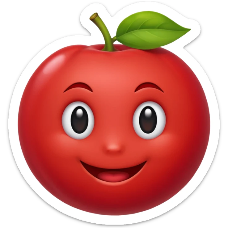 Eu quero um emoji de acerola, SEM CARINHA, NÃO COLOCA ROSTO NO EMOJI sticker