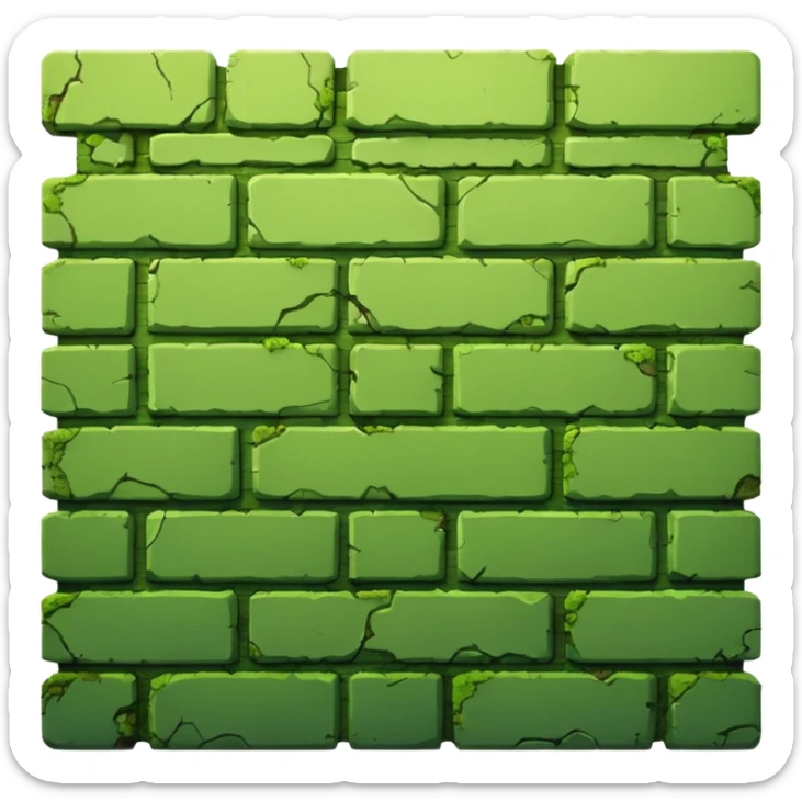 Green brick wall sticker