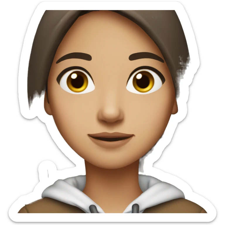 winter clothes, hispanic, long brown hair, girl, brown eyes sticker