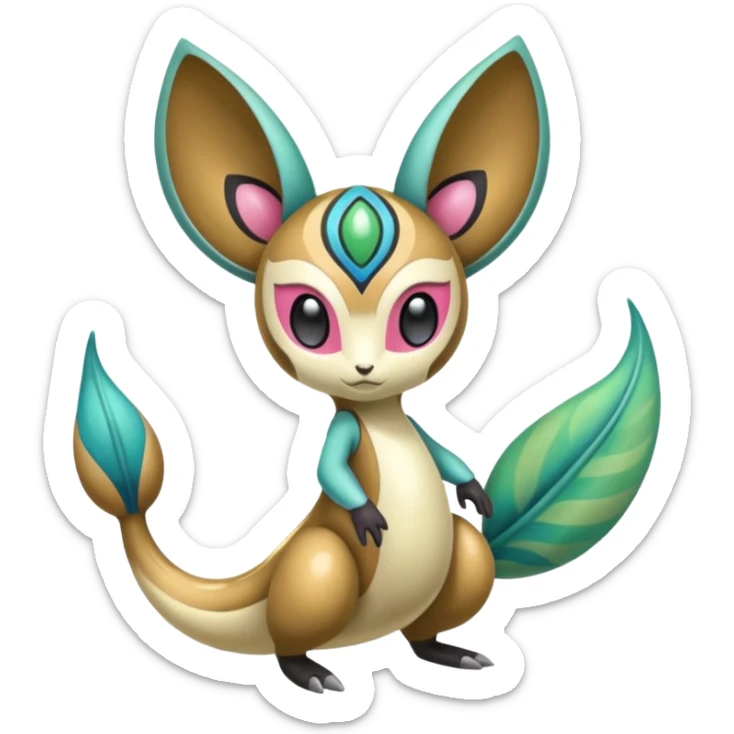 Colorful Exotic Meloetta-Vibrava-Amaura-Vernid-Trico-Kirby-Fakémon-creature-hybrid sticker