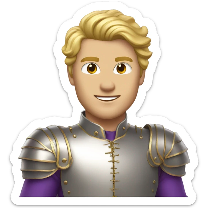 Gold gilded violet vintage man blonde hair fencing  sticker