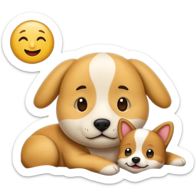 crea un emoji de buenas noches. Pon un texto : Buenas noches Javier y Tobi. Javier es una imagen de profesor y Tobi q sea imagen de un perro sticker