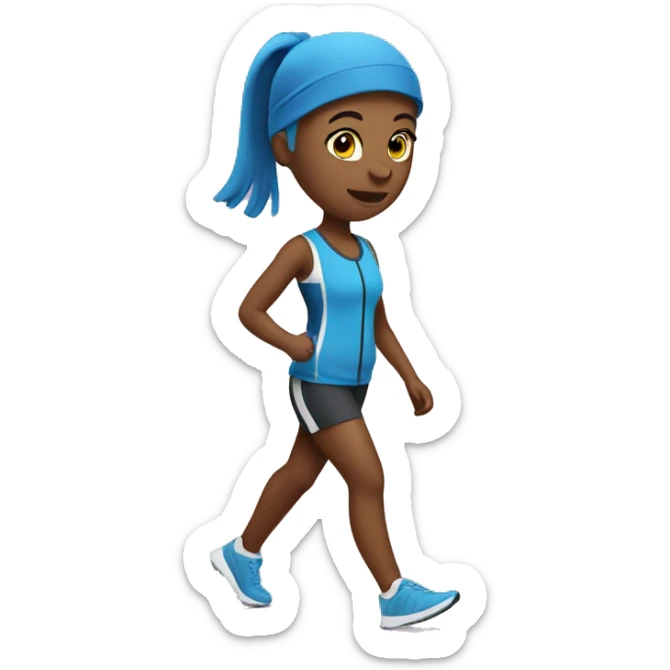 Girl taking a walk motivated in a sport outfit sticker