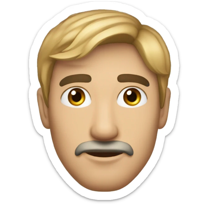 Hombre de 30 años guapo de ojos azulez cabello castaño, tiene tatuajes en un brazo sticker