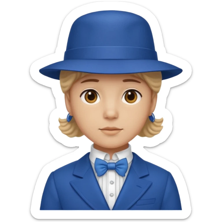 Typische zwartepiet, de knecht van Sinterklaas, blauw pak en muts, kraag sticker