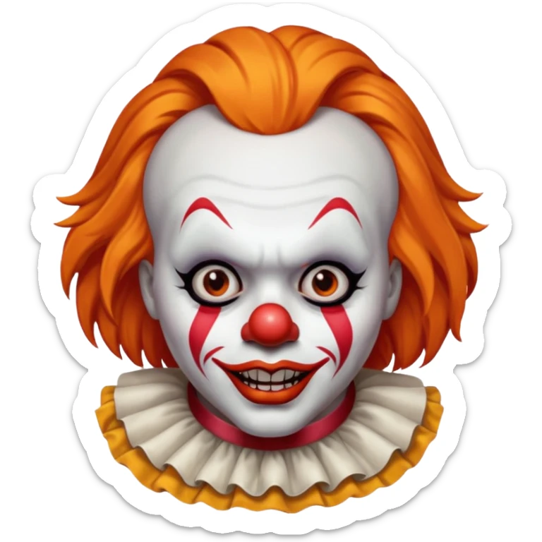 The clown from the movie IT With a little orange hair with the scary lip sticker