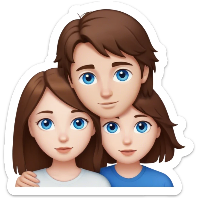 Me and my Partner Jaxon, brown hair, blue eyes, white skin, in love sticker