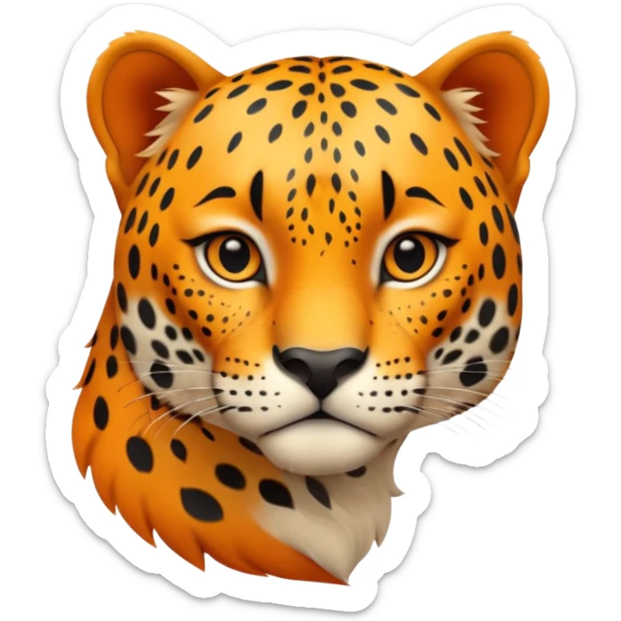 A high-resolution photo-realistic digital illustration of a young jaguar, chest upward A high-resolution, photo-realistic digital illustration of a majestic young jaguar sticker