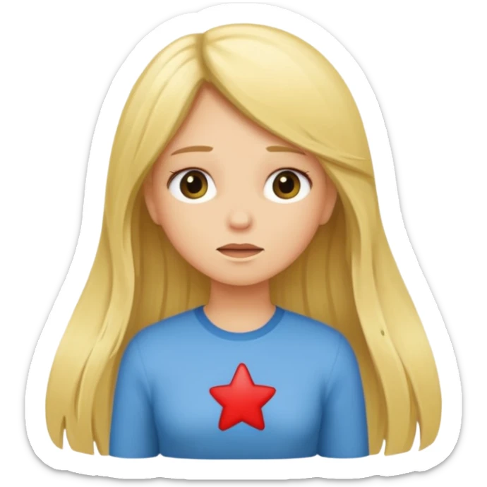 blonde cartoon girl long hair saying take a time out sticker