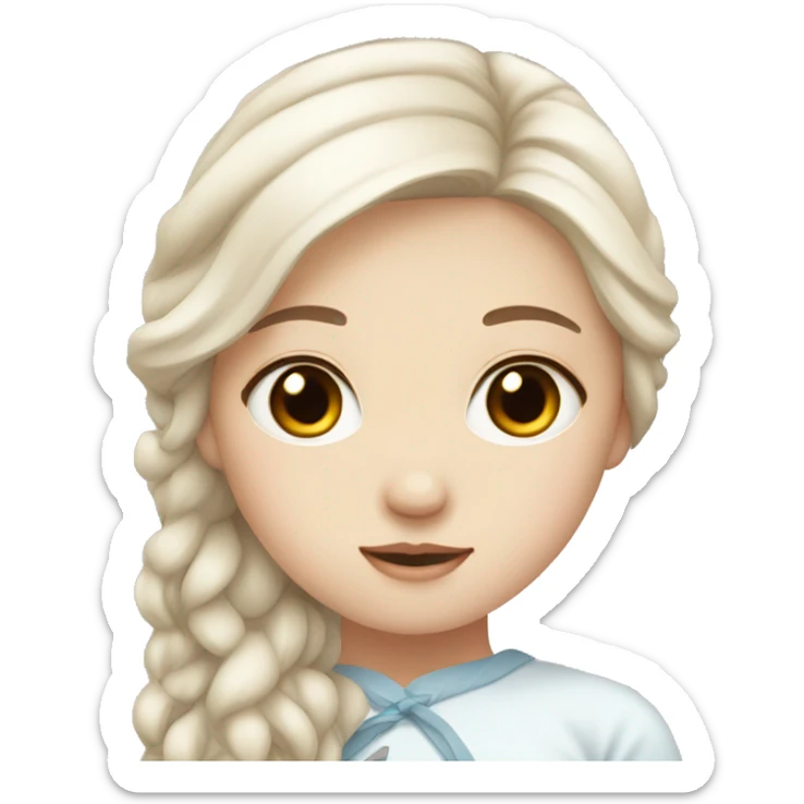 Whitish European skin girl  with her Korean one sticker