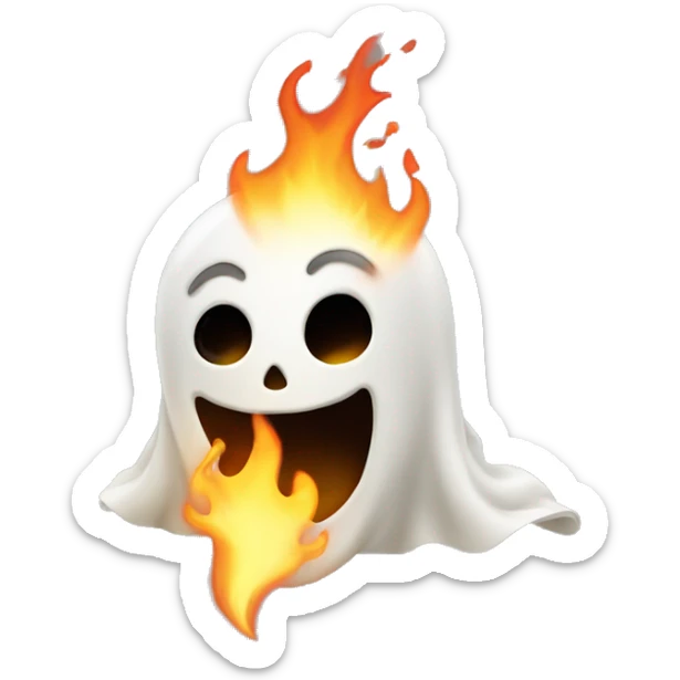 Ghost on fire  sticker