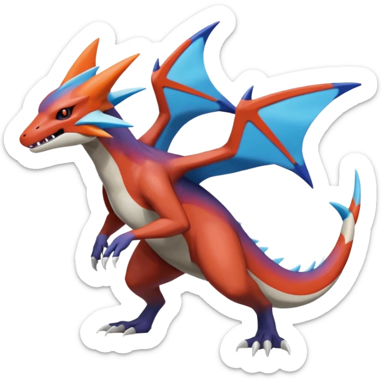 Shiny Noivern-Latios-Marowak-Salandit-Fakémon-hybrid-creature (full body)  sticker