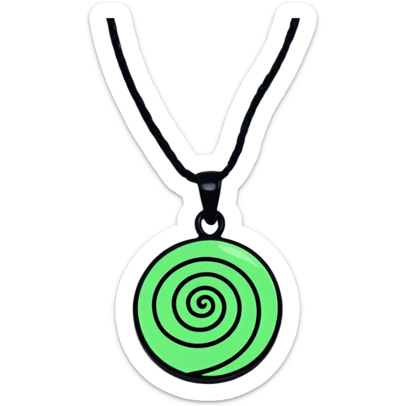 Moana's necklace with heart of Te Fiti green spiral stone sticker