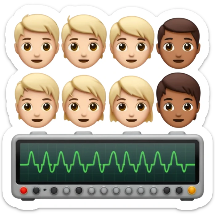 Emoji kit of all emotions being done like An oscilloscope, animated sticker