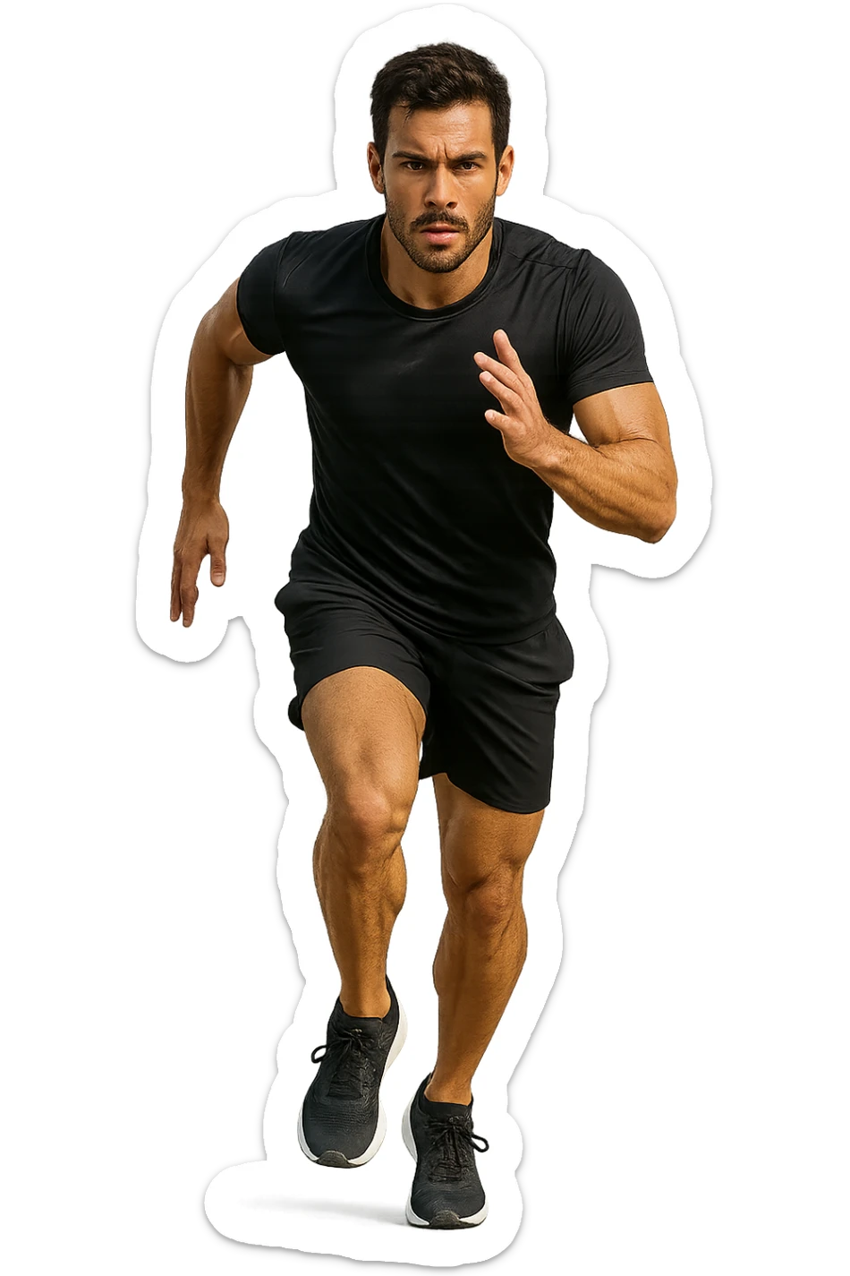 UOMO FITNESS CHE CORRE IN POSA FRONTALE sticker