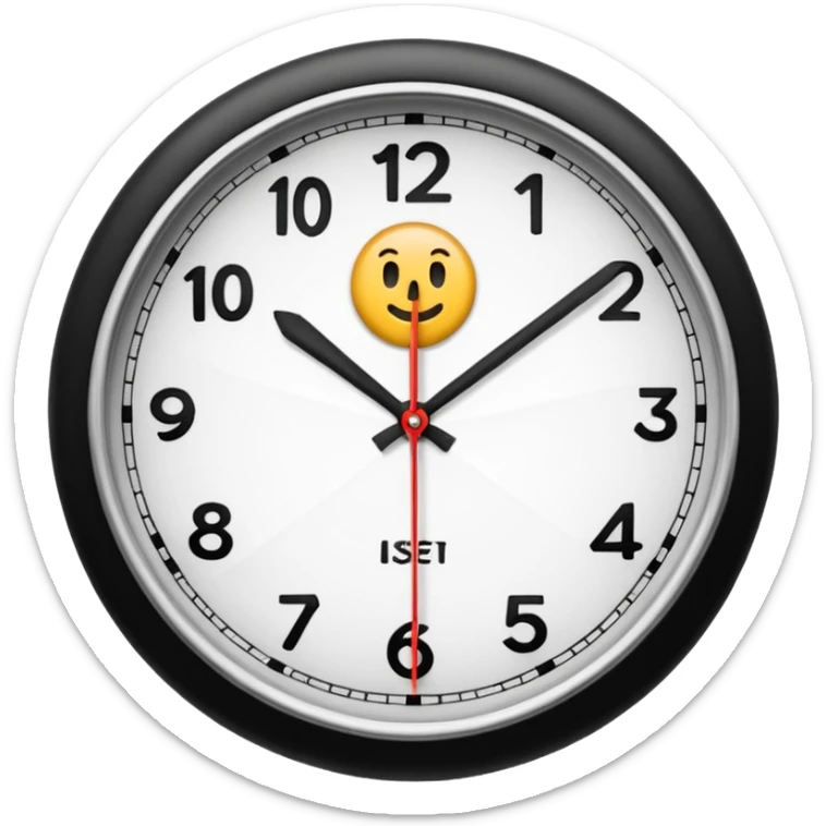 horloge avec la petite aiguille sur le 6 et la grande sur le 3 sticker