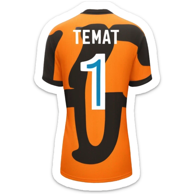 the back of an orange soccer  jersey with the number 11 on the back sticker
