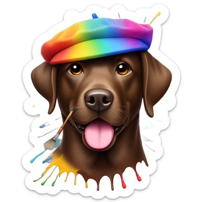 Chocolate lab artist sticker