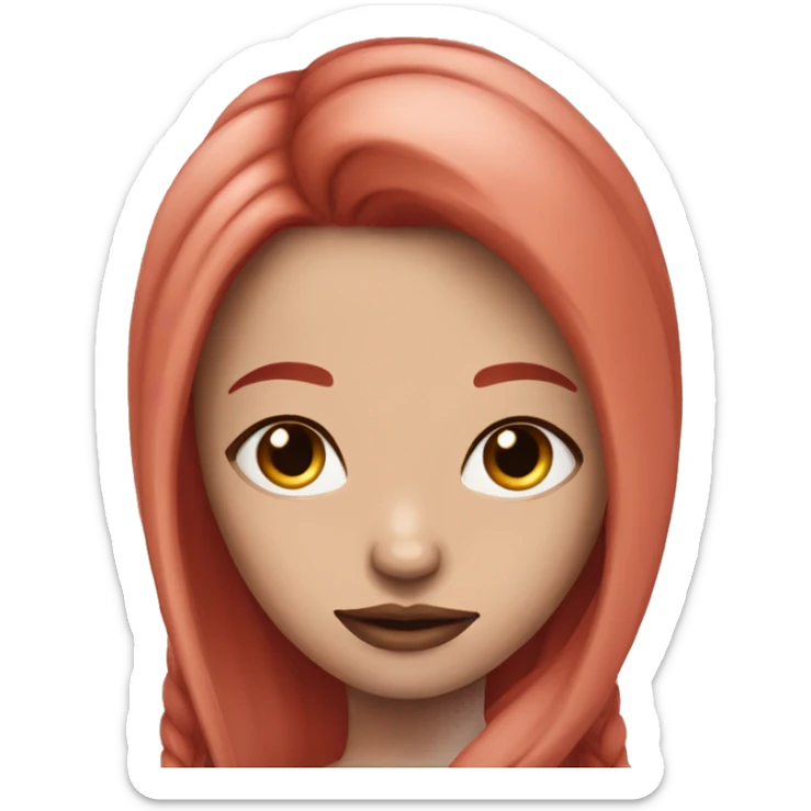 Mega Beautiful girl with white skin, long straight red hair and arms tattoos sticker