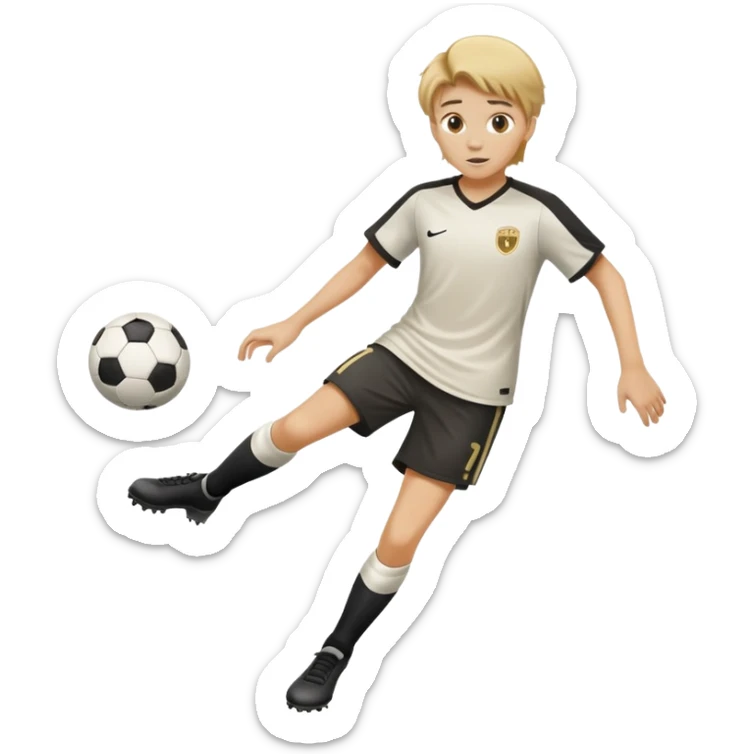 teenager with dirty blonde hair playing soccer sticker