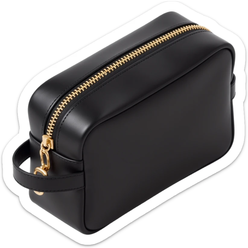 luxe black cosmetics bag sticker