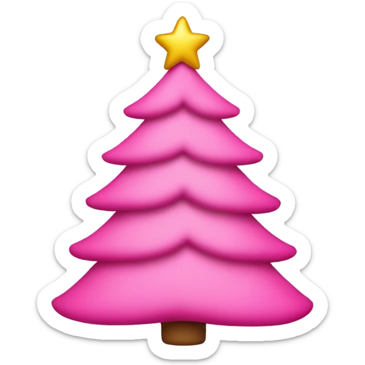 Pink Christmas tree sticker