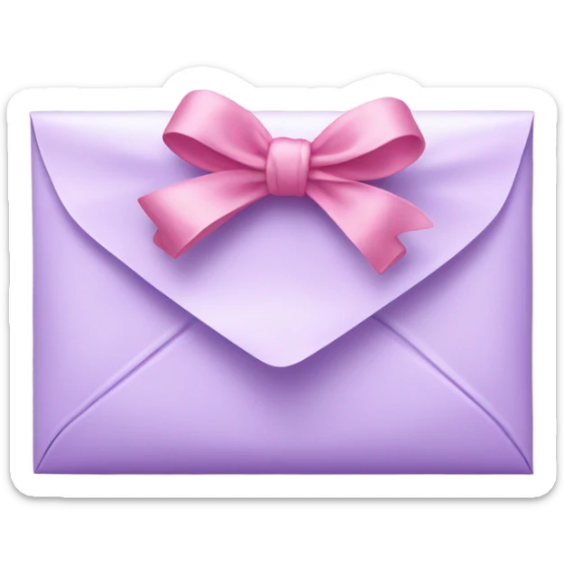 beautiful aesthetic love letter in pastel purple color with pink bow aesthetically placed  sticker