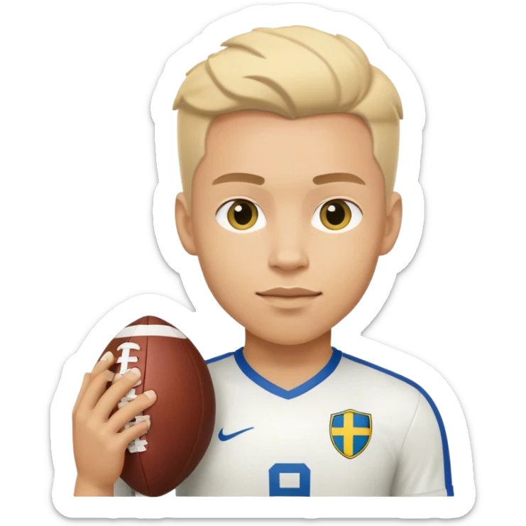 swedish national football player with arms and a football sticker