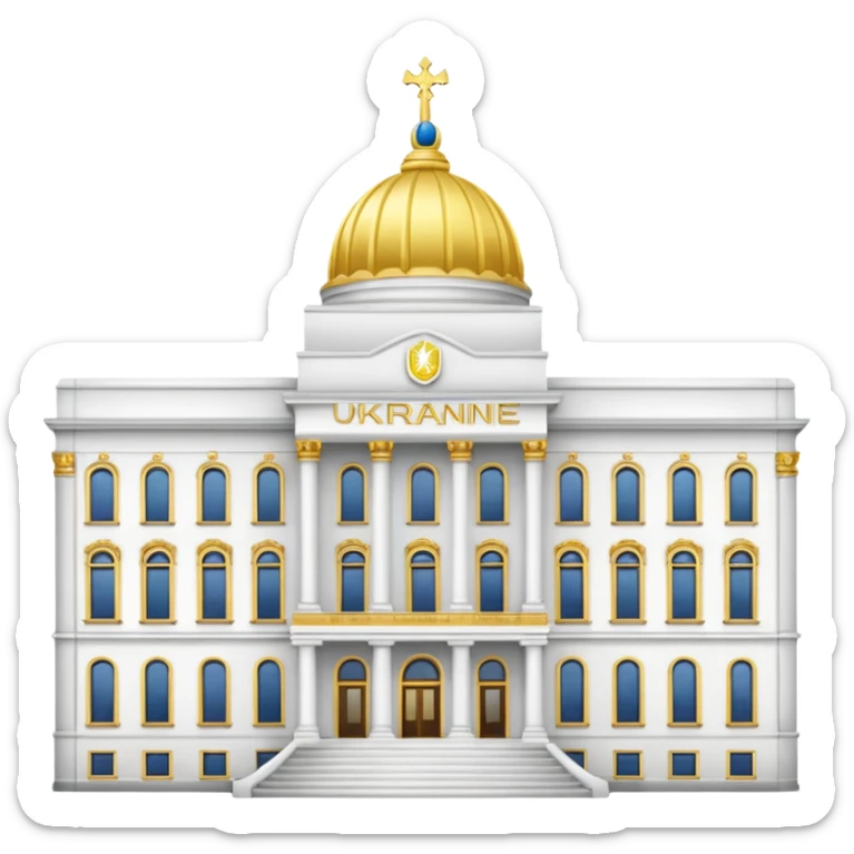 make the png emoji of Ukraine president's office building sticker