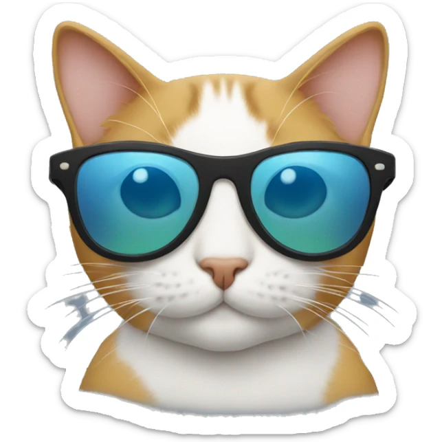 Cat with sunglasses sticker