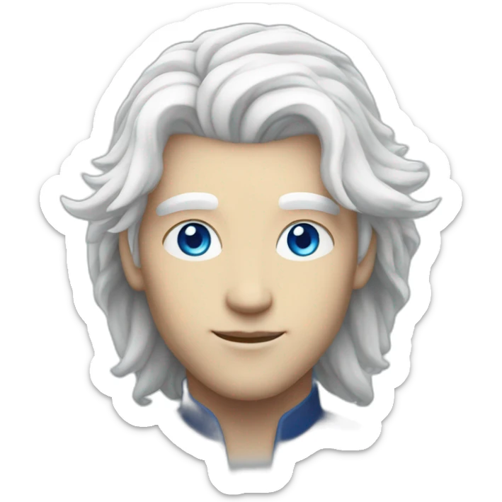 male nordic pleiadian with long white hair and blue eyes sticker