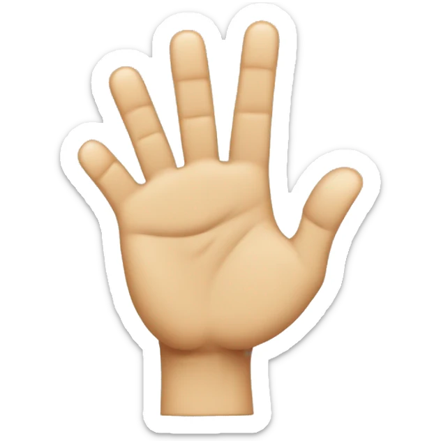 emoji of a hand with the index finger and middle finger straight up, and the thumb going out as if to make an L, then make the two remaining fingers curve into a c like shape sticker