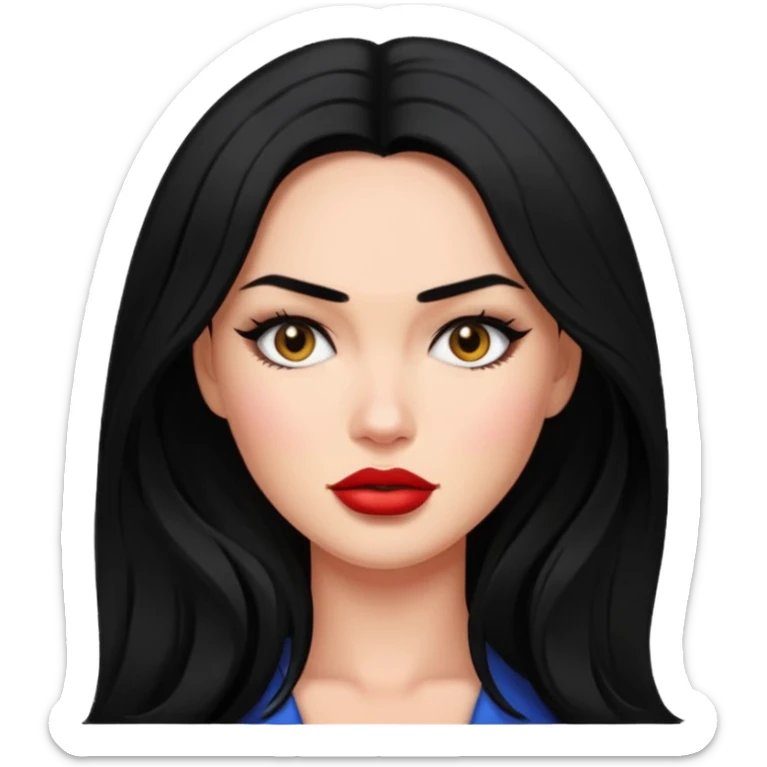“Emoji girl, femme fatale, black hair. megan fox vibes sticker