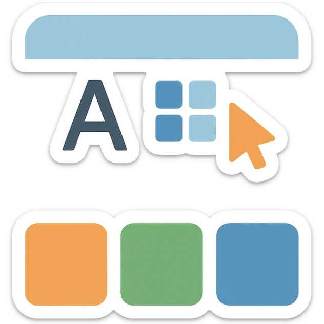 icon of a design system, icon style, flat colors, simple, minimalistic sticker
