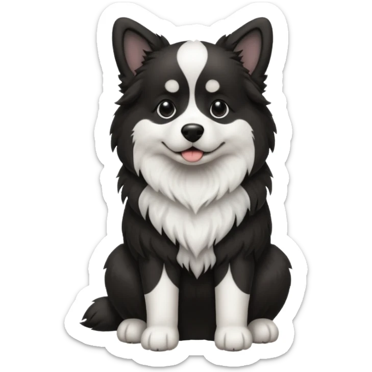 A dog with black and white colors in a sitting position big dog sticker