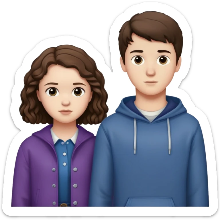 Hannah Baker and Clay Jensen together from 13 Reasons Why, teenage boy and girl standing side by side sticker