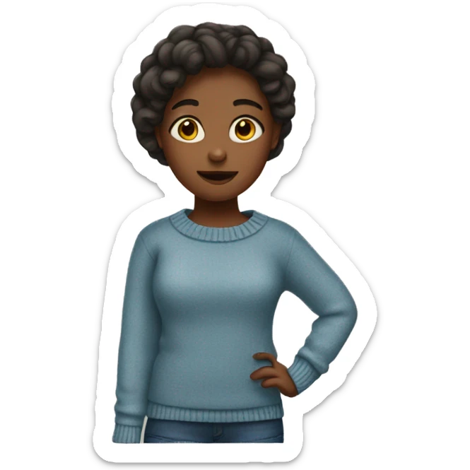 Girl in sweater sticker