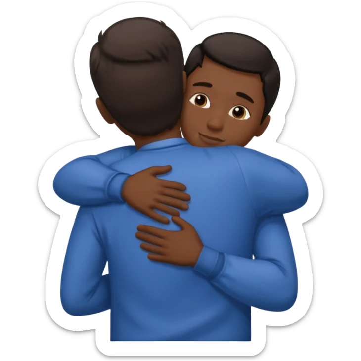 1White adult male dark hair and dark skin adult male, spooning naked ,rear view, kissing  sticker
