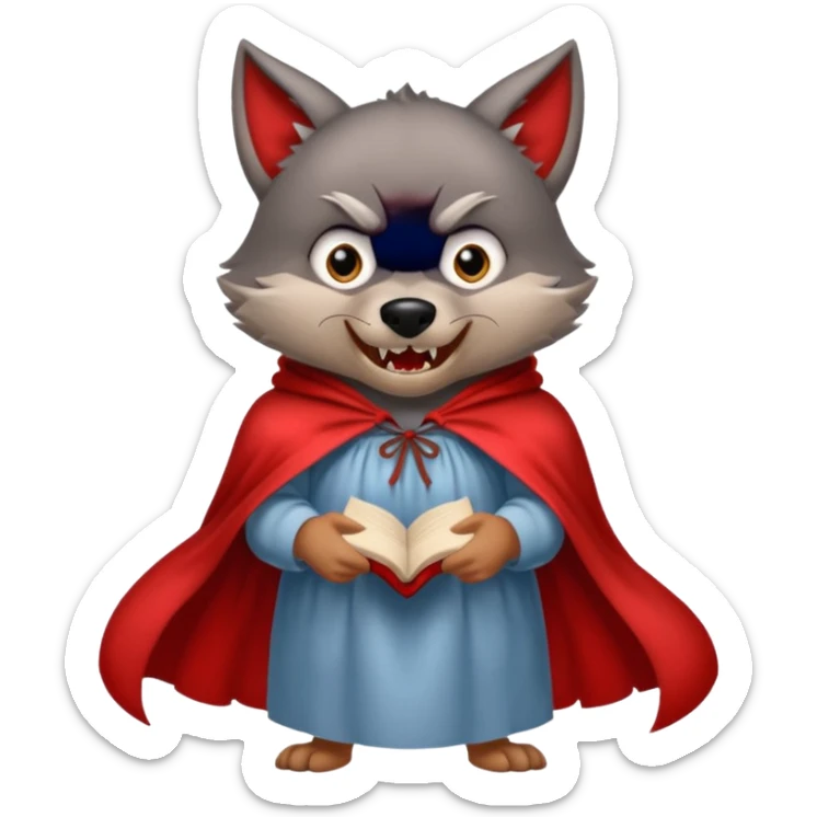 the Big Bad Wolf in the story of Little Red Riding Hood sticker