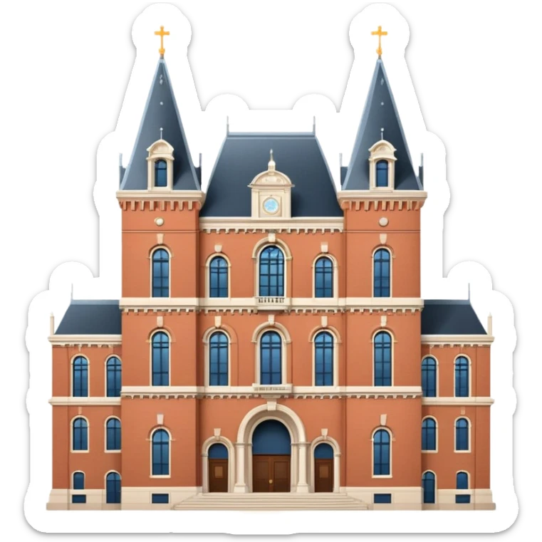 cinematic-realistic-rijksmuseum-landmark-emoji,-depicted-with-the-grand-facade-of-the-museum-rendered-in-intricate-detail-and-soft,-historical-lighting. sticker