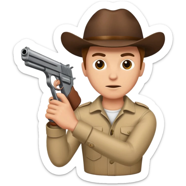 Guy with gun sticker