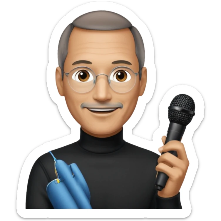 create a founder mode emoji like steve jobs having a 100 executive retreat in the woods

 sticker