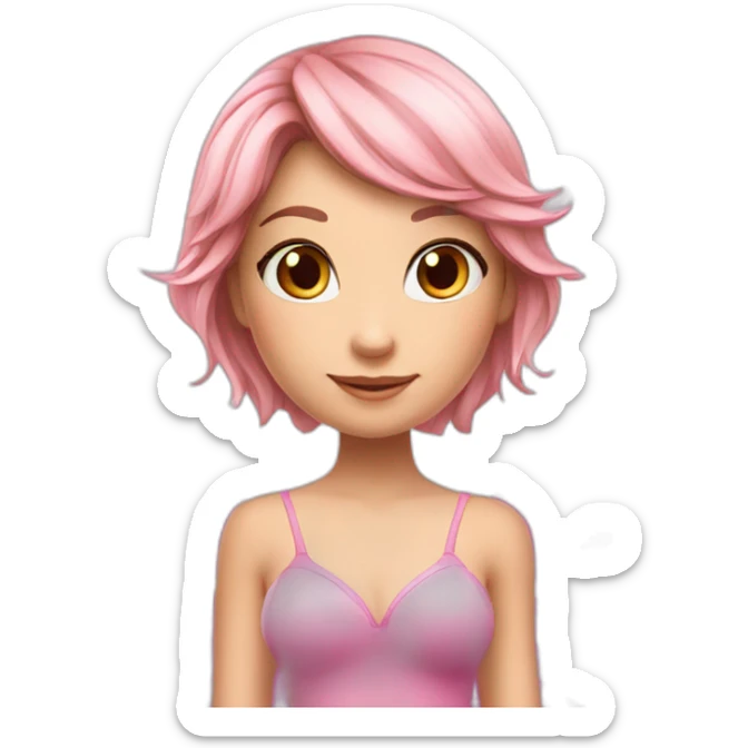 flora-the-winx-girl-pink-fairy-wings-brown-and-blond-hair sticker