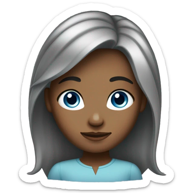 a fair skined girl with freckles medium lenght hair blue eyes. sticker