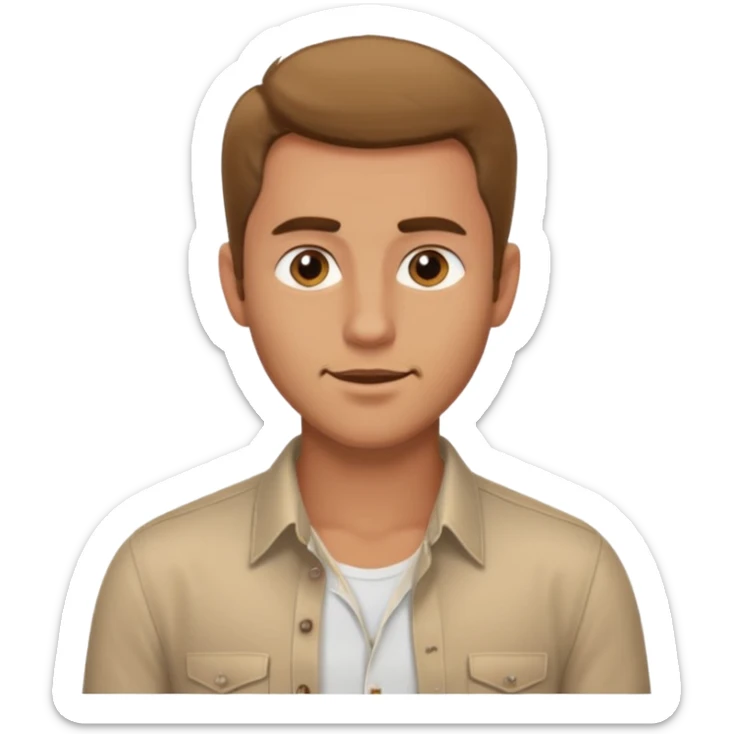 a guy who tries to catch women's attention, his shirt is is unbuttoned and his chest hair is visible, his eyes are flirting  sticker