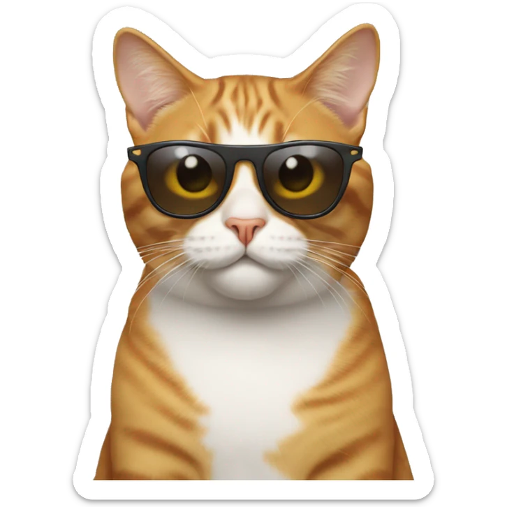 Cat wearing sunglasses sticker