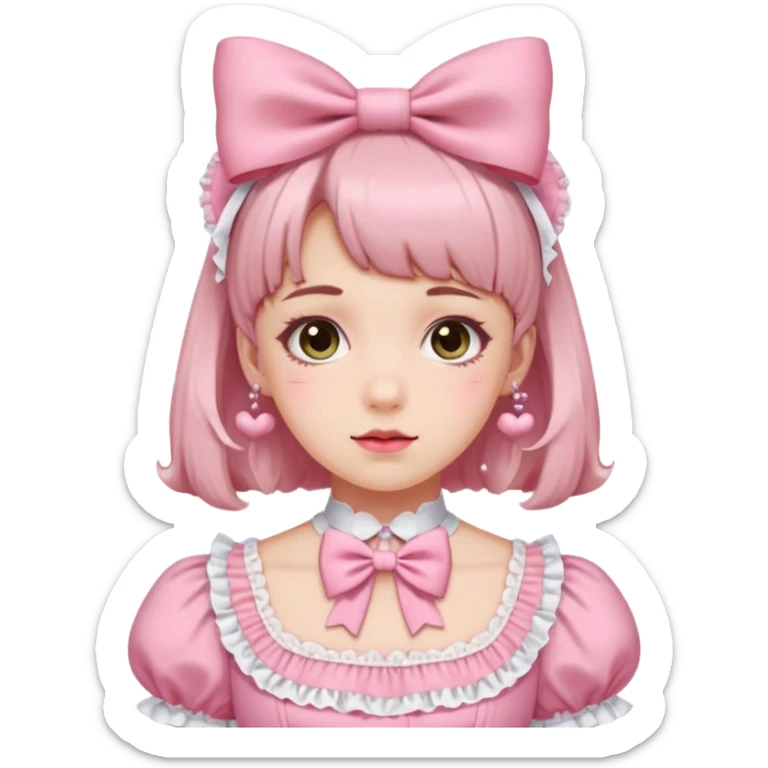 Fiyonklu ve pembe lolita giyen erkek çiz sticker