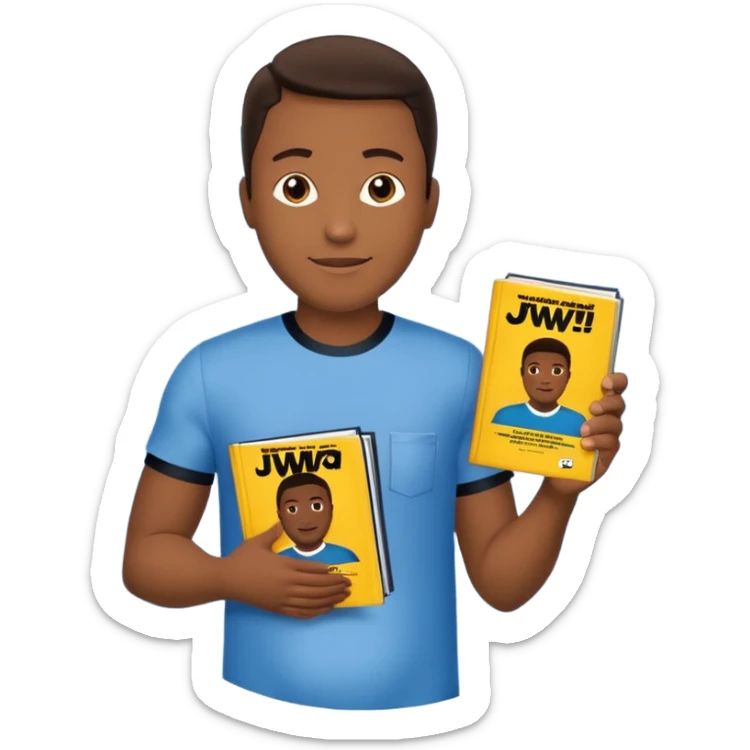Duas Testemunha de jeová pregando com um display de revistas com JW na frente sticker
